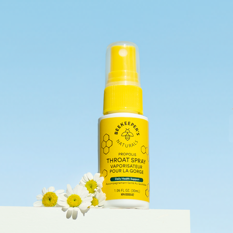 You can find @Beekeeper's Naturals Propolis Throat Spray at Whole Food, Propolis